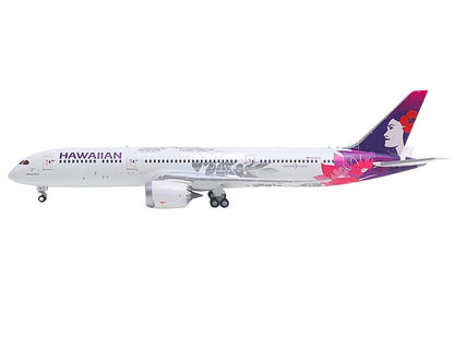 Boeing 787-9 Commercial Aircraft "Hawaiian Airlines" (N781HA) White with Purple Tail Graphics 1/400 Diecast Model Airplane by GeminiJets
